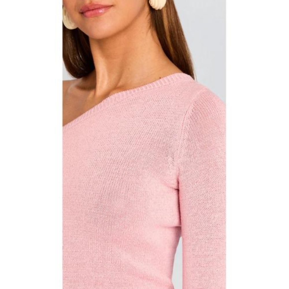 SER.O.YA | Alivia Knit Top Pale Blush Pink Size XL Retrofete Euro Chic Cropped - Picture 3 of 16